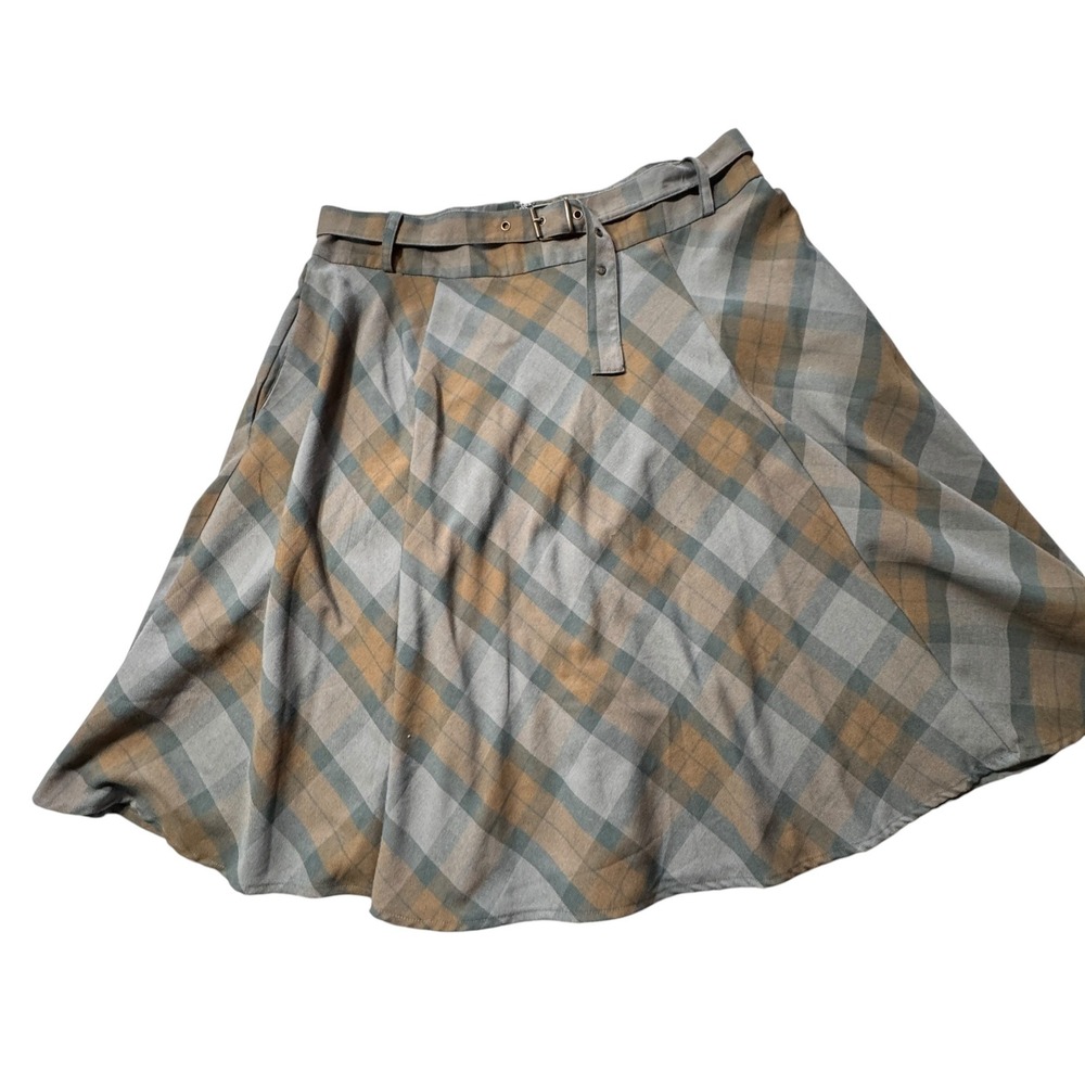 Torrid Outlander Skirt Women 16 Brown Plaid Buckle Circle Academic Vintage Style